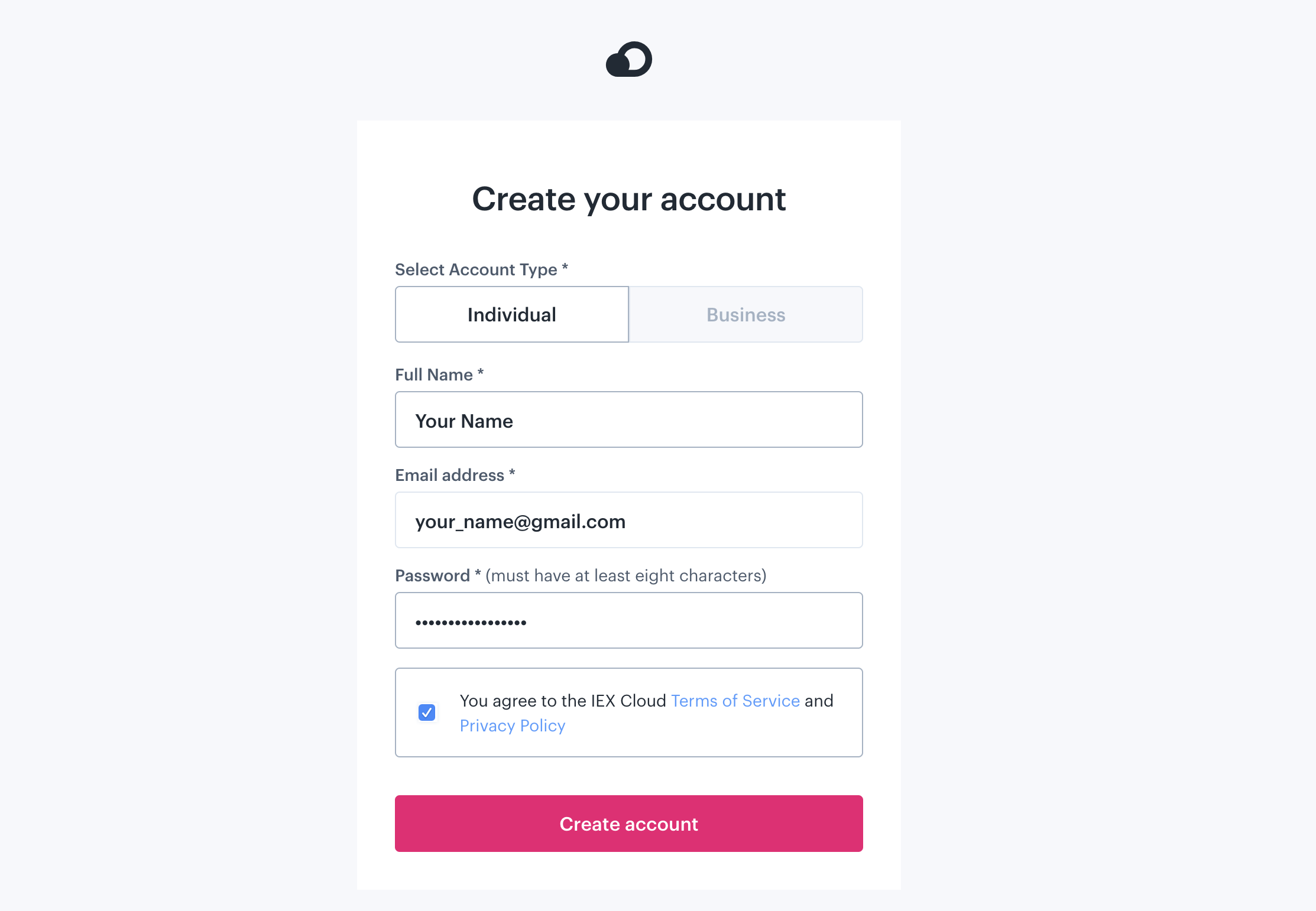 create account